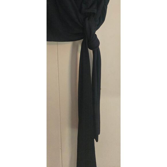 Alice + Olivia Nya Wrap Cropped Top Black Size Small P - Picture 4 of 10